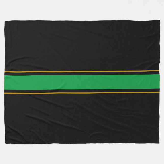 Cobertor De Velo Na moda Verde Negra  Grelha Ouro Pinstripes (Frente (Horizontal))