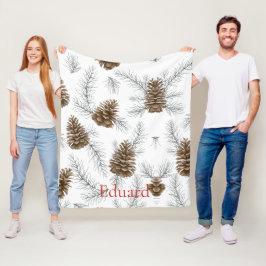 Cobertor De Velo Na moda Winter Holiday Pinecone Monograma