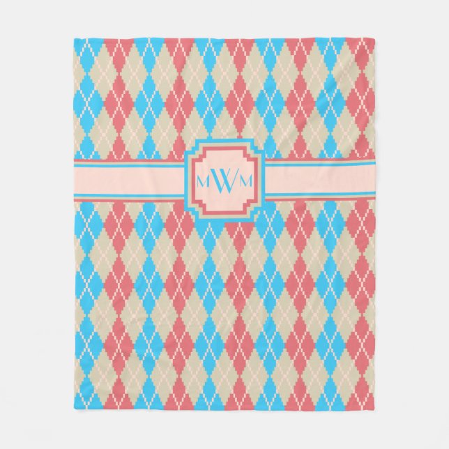 Cobertor De Velo Na Praia Argyle Fleece Blanket (Frente)