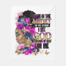 Cobertor De Velo Na Tempestade Rainha Negra Melanina Mulher Marrom