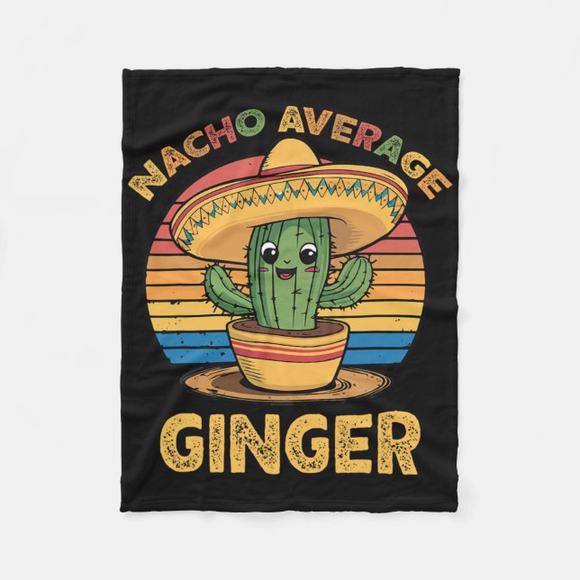 Cobertor De Velo Nacho Ginger Mexicano Médio Cinco De Mayo Engraçad (Frente)
