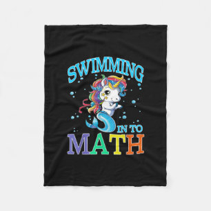 Cobertor De Velo Nadando Na Matemática Unicórnio Sereia T-Shirt
