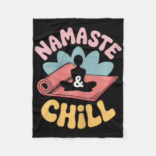 Cobertor De Velo Namaste E Fique Yoga Meditação Retro Relax Roupa