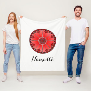 Cobertor De Velo Namaste Vermelho Moderno Mandala