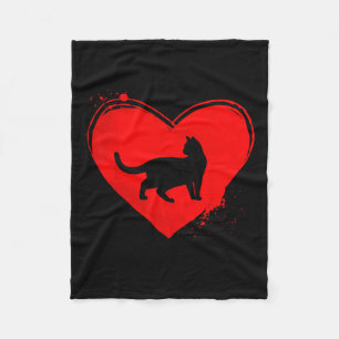 Cobertor De Velo Namorados de Gatos Silhuette de Forma Cardíaca