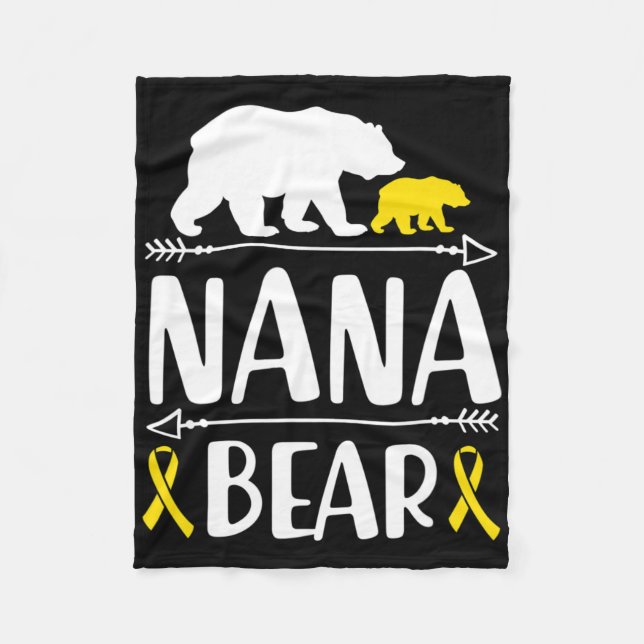 Cobertor De Velo Nana Bear Infância Cancer Conscientização Vovó de  (Frente)
