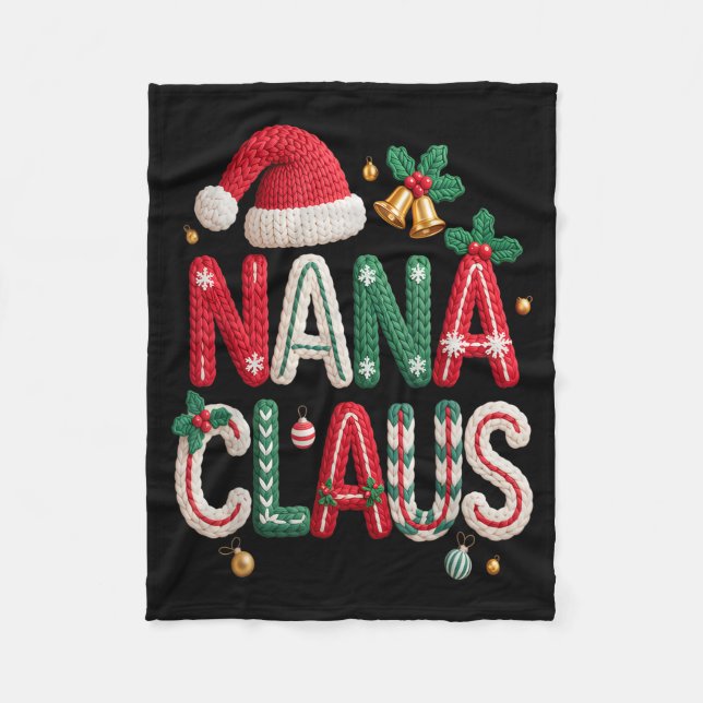Cobertor De Velo Nana Claus Santa Claus Grandma Family Matching Chr (Frente)
