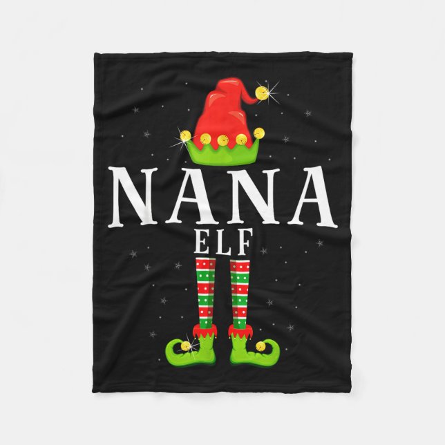 Cobertor De Velo Nana Elf Christmas Matching Xmas Pajama  (Frente)