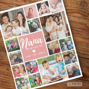 Cobertor De Velo Nana Moderna Nós Te Amamos 17 Colagem de Fotos Ro