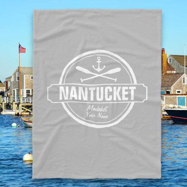 Cobertor De Velo Nantucket, nome personalizado MÃE, âncora náutica (Criador carregado)