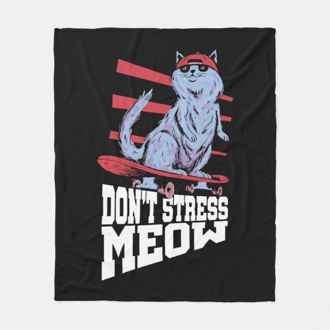 Cobertor De Velo Não Estresse Meow Stress Awarness Mês (Frente)