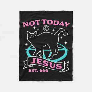 Cobertor De Velo Não Jesus - Gato Preto Pastel Goth Diabo Halloween