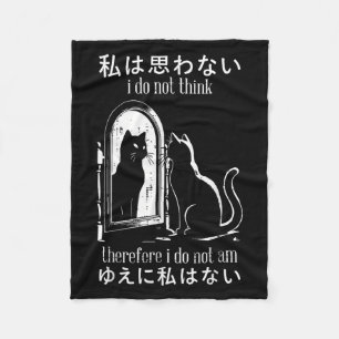 Cobertor De Velo Não Penso, Por Isso, Que Não Sou Gato Japonês
