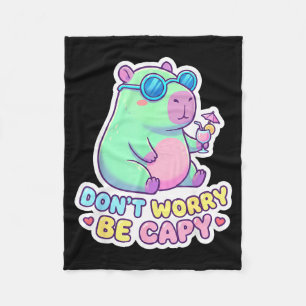 Cobertor De Velo Não se preocupe seja capivara fofo kawaii verão