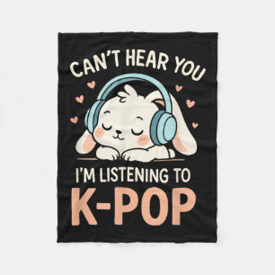 Cobertor De Velo Não Te Ouço - Coelho Bonito Kawaii K-pop Teen