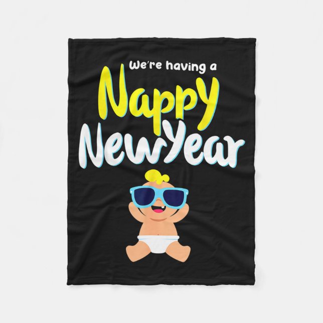 Cobertor De Velo Nappy New Year Diaper Expecting Pregnant Funny Hap (Frente)