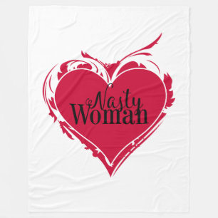 Cobertor De Velo NASTY WOMAN red art HEART