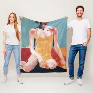 Cobertor De Velo Natação Vintage - maiô amarelo