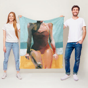 Cobertor De Velo Natação Vintage - maiô vermelho