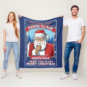 Cobertor De Velo Natais vintages Papais noeis dizem Feliz Natal