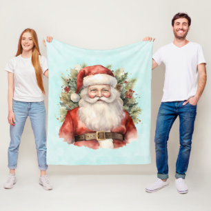Cobertor De Velo Natais vintages que Santa Claus sorri