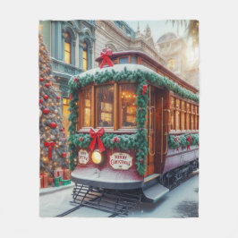 Cobertor De Velo Natais vintages Streetcar na neve