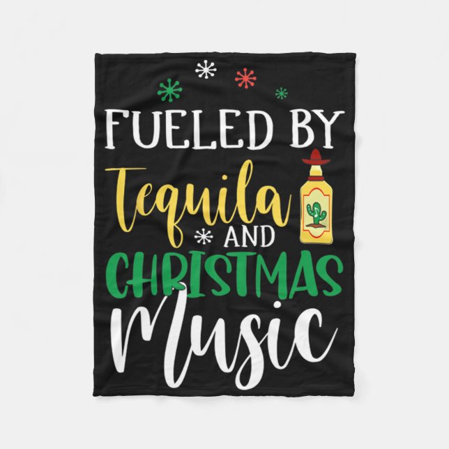 Cobertor De Velo Natal Alimentado Por Tequila E Música De Natal (Frente)