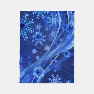 Cobertor De Velo Natal Azul Flocos de Neve de inverno