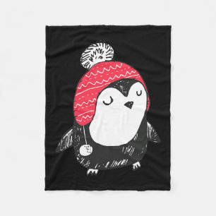 Cobertor De Velo Natal Bebê Pinguim Fofo Usando Chapéu de Inverno W