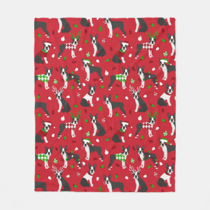 Cobertor De Velo Natal Boston Terrier Sherpa Blanket