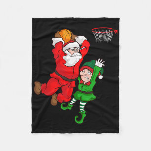 Cobertor De Velo Natal Bysketbyll Santa Claus Slam Dunk Elf Diversã