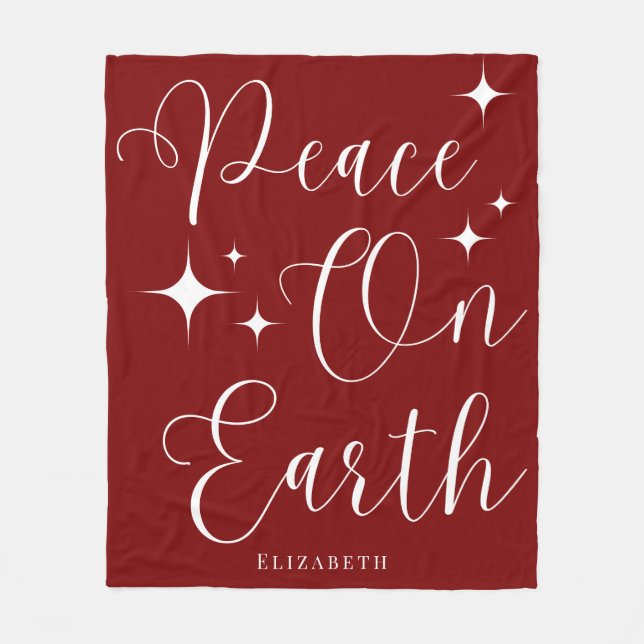 Cobertor De Velo Natal clássico, vermelho e branco personalizado (Frente)