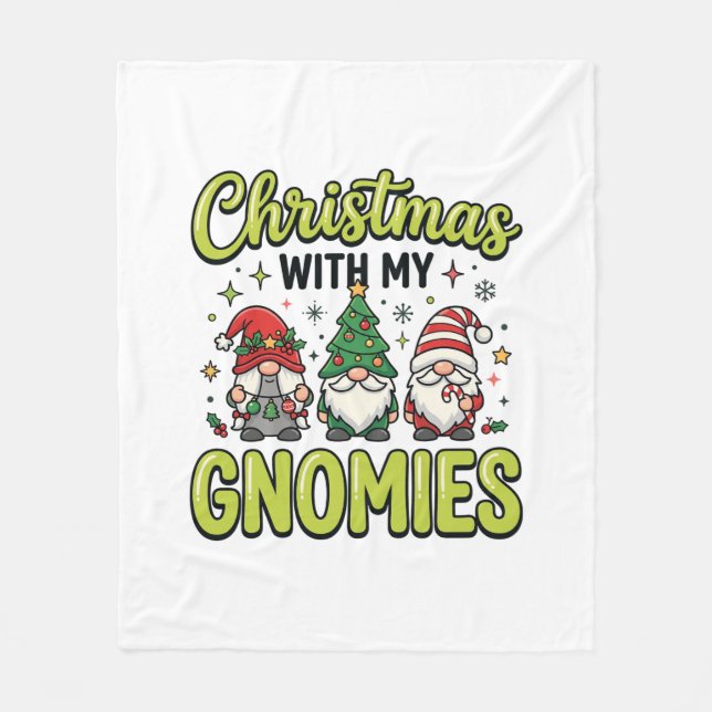 Cobertor De Velo Natal Com Meu Design de Gnome Gnomies (Frente)