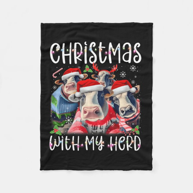 Cobertor De Velo Natal Com Meu Farmário De Vaca (Frente)
