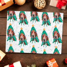 Natal com padrão de cachorro Basset Hound fofo