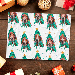 Cobertor De Velo Natal com padrão de cachorro Basset Hound fofo