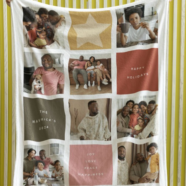 Cobertor De Velo Natal da Grade de Fotos do Cubo Contemporâneo (Criador carregado)