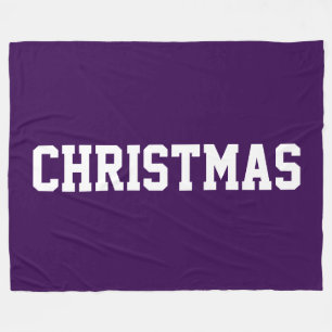 Cobertor De Velo NATAL Diversão Negrito Texto Branco Sobre Roxo Fun