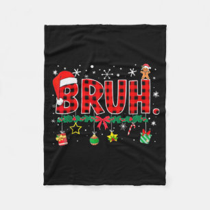 Cobertor De Velo Natal Divertido Bruh Xadrez Vermelho Adolescentes 