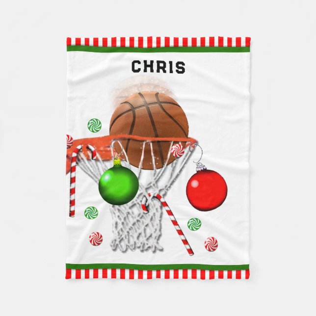 Cobertor De Velo Natal do Basquete (Frente)
