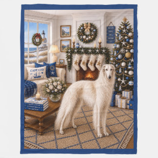 Cobertor De Velo Natal em Cape Cod ,Borzoi