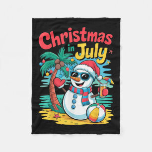 Cobertor De Velo Natal Em Julho De Summer Beach Xmas Snowman Palm T
