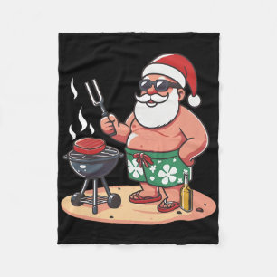 Cobertor De Velo Natal Em Julho Santa Engraçado Santa Grelhando Bbq