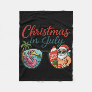 Cobertor De Velo Natal Em Julho Sungles Papai Noel Flamingo Verão V