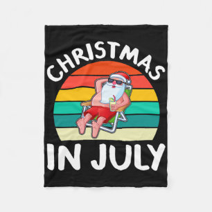 Cobertor De Velo Natal Em Julho Vintage Papai Noel Havaiano Surfand