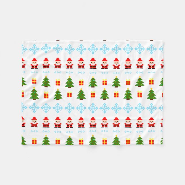 Cobertor De Velo Natal em Pixel Art (Frente (Horizontal))