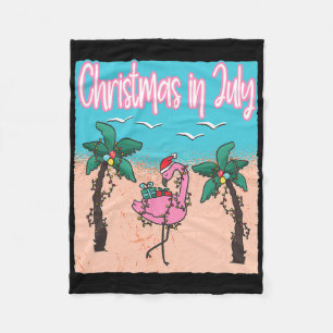 Cobertor De Velo Natal engraçado em julho Flamingo Natal em julho