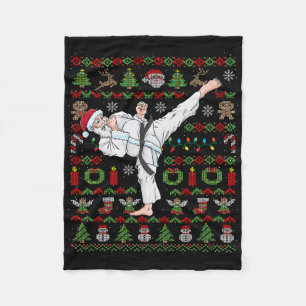 Cobertor De Velo Natal Feio Karate Santa Claus Artes Marciais
