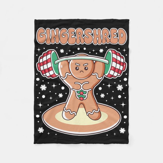 Cobertor De Velo Natal Gingershred Funny Gingerbird Man Gym Bo (Frente)