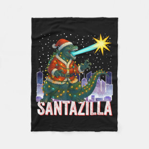 Cobertor De Velo Natal Kaiju Santazilla Monstro Japonês Dinossauro